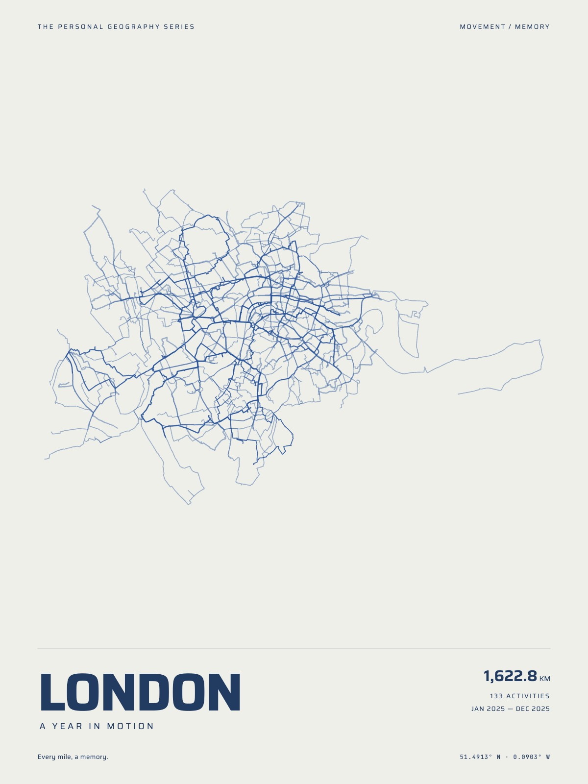 Heatmap: Every familiar road, layered together.