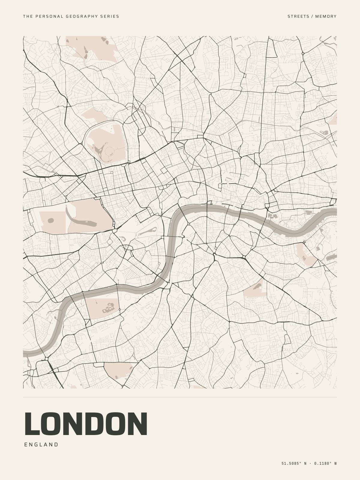 The Map Print: Anywhere on earth, drawn from its own streets: a city, your village, or the stretch between two neighbourhoods. No data needed.