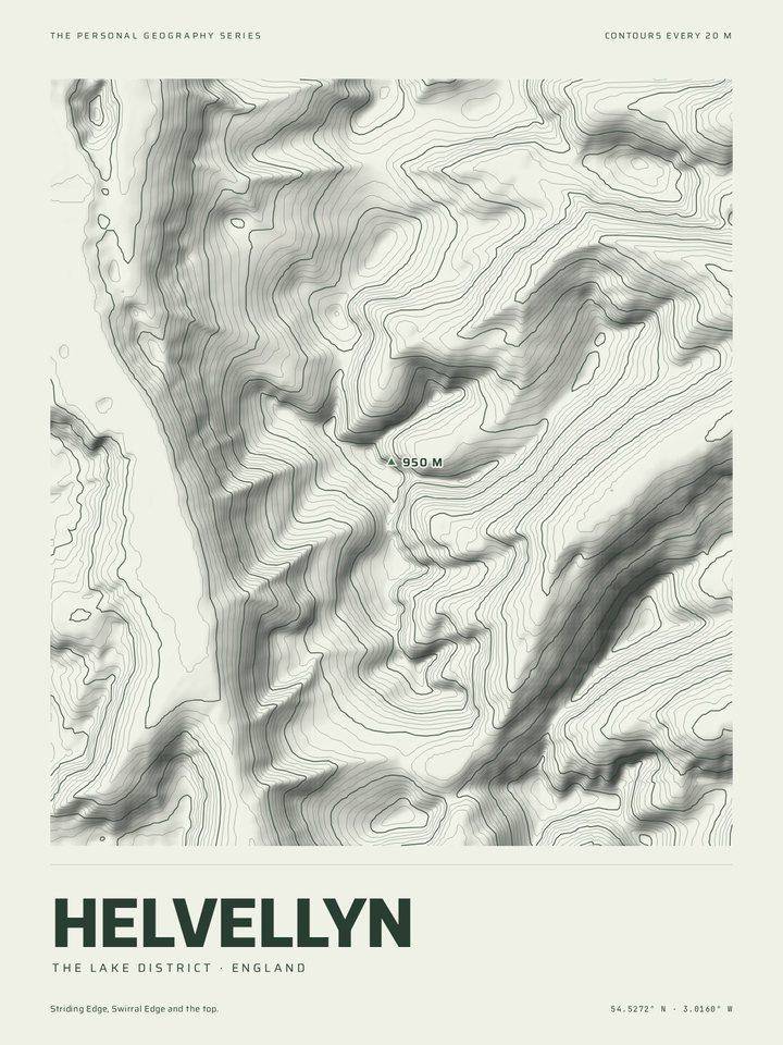 Helvellyn as the Relief treatment of The Mountain Print