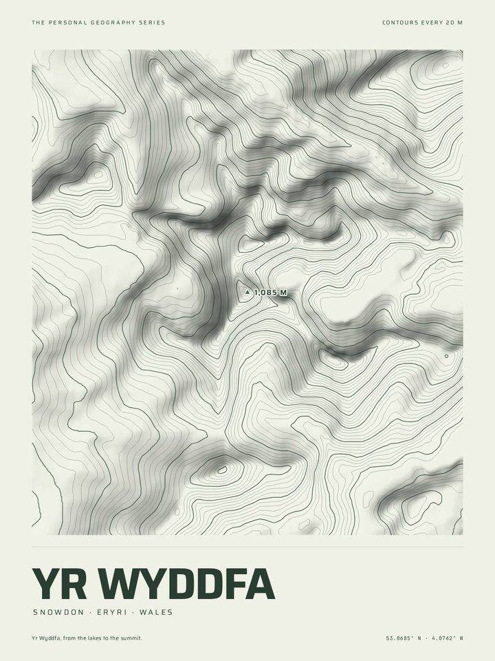 Yr Wyddfa as the Relief treatment of The Mountain Print
